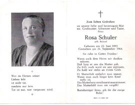 Schuler Rosa geb. Ruland 1893 - 1964