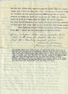 Brief H. Johnsen an Frau Vetter - Seite 2