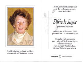 Jäger Elfriede geborene Neururer 1934 - 2004