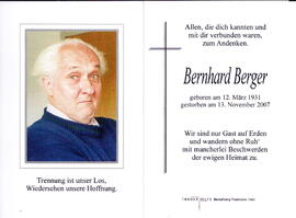 Berger Bernhard 1931 - 2007