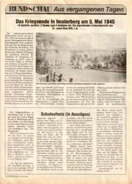 Bericht - Das Kriegsende in Imsterberg am 05.05.1945