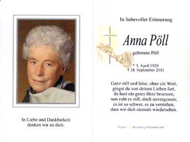 Pöll Anna geborene Pöll 1920 - 2011