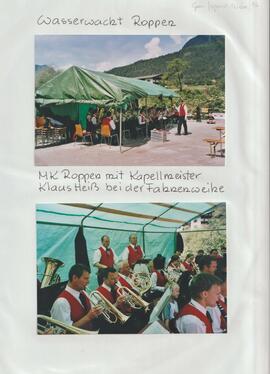 Musikkapelle Roppen mit Kapellmeister Klaus Heiß bei der Fahnenweihe