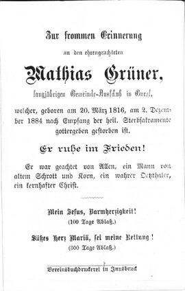 Grüner Mathias, 1884