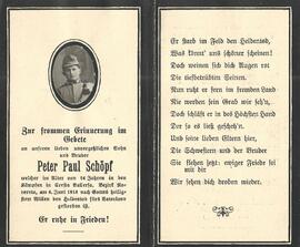 Schöpf Peter Paul, 1916