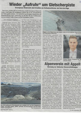 Wieder Aufruhr um Gletscherpiste - Greenpeace Österreich sind Arbeiten am Rettenbachferner ein Do...
