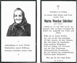 Scheiber Maria Monika, geb. Gstrein, 1965
