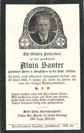 Santer Alois, 1922