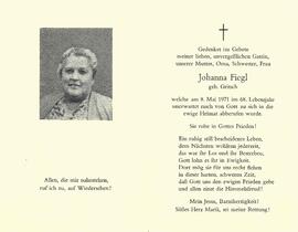 Fiegl Johanna, geb. Gritsch, 1971