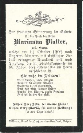 Platter Marianna, geb. Kopp, 1904