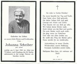 Scheiber Johanna, geb. Santer, 1964