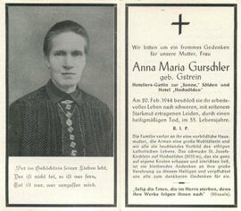 Gurschler Anna Maria, geb. Gstrein, 1944