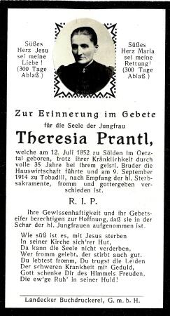 Prantl Theresia, 1914