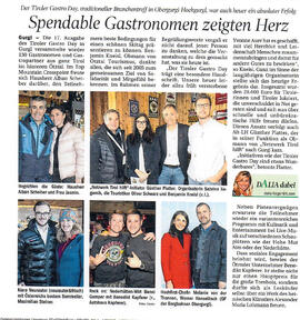 Spendable Gastronomen zeigen Herz - Tiroler Gastro Day