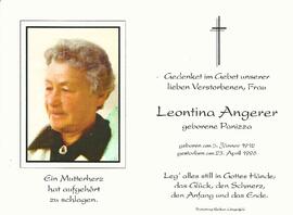 Angerer Leontina, geb. Panizza, 1996