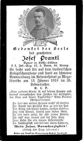 Prantl Josef, 1918