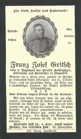 Gritsch Franz Josef, 1914