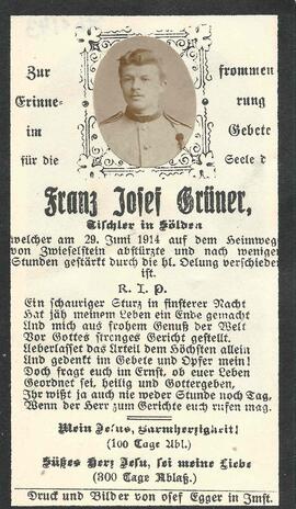 Grüner Franz Josef, 1914