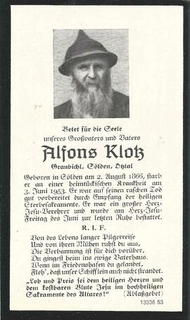 Klotz Alfons, 1953
