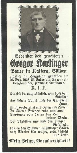 Karlinger Gregor, 1928
