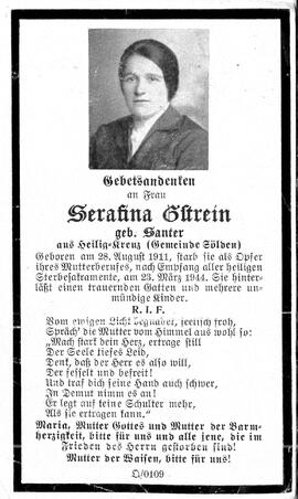 Gstrein Serafina, geb. Santer, 1944