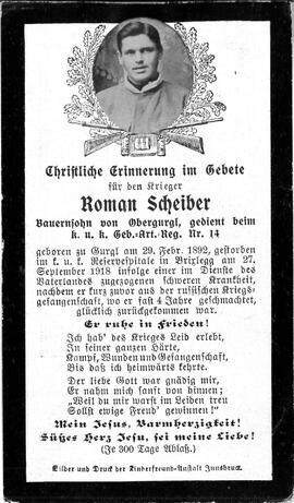 Scheiber Roman, 1918