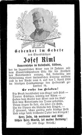 Riml Josef, 1916