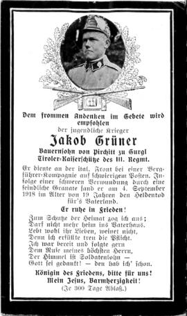 Grüner Jakob, 1918