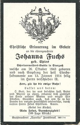 Fuchs Johanna, geb. Spies, 1914
