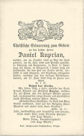 Kuprian Daniel, 1892