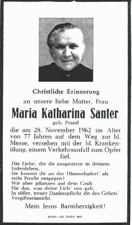 Santer Maria Katharina, geb. Prantl, 1962