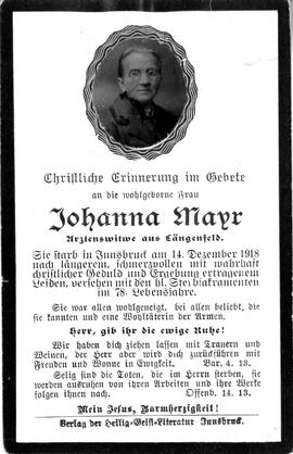 Mayr Johanna, 1918
