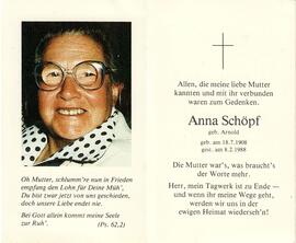 Schöpf Anna, geb. Arnold, 1988