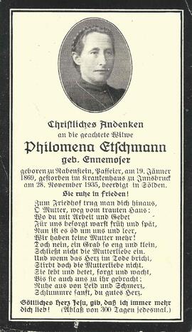 Etschmann Philomena, geb. Ennemoser, 1935