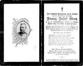 Klotz Franz Josef, 1914