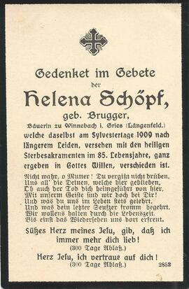 Schöpf Helena, geb. Brugger, 1909