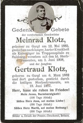 Klotz Meinrad, 1908