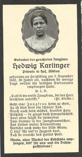 Karlinger Hedwig, 1932