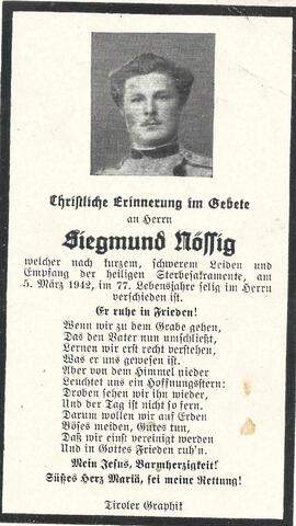 Nössig Siegmund, 1942