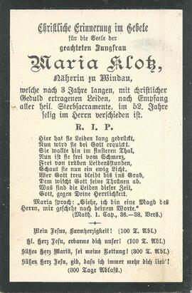 Klotz Maria, 1901