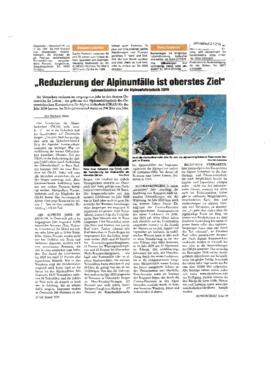"Reduzierung der Alpinunfälle ist oberstes Ziel"