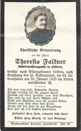 Falkner Theresia, geb. Grüner, 1920