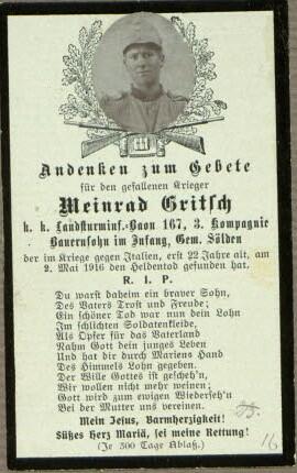Gritsch Meinrad, 1916