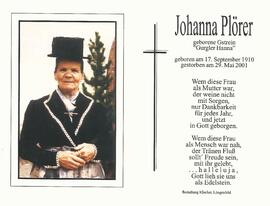 Plörer Johanna, geb. Gstrein, 2001