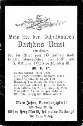 Riml Zachäus, 1905