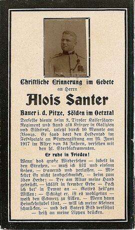 Santer Alois, 1917