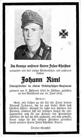 Riml Johann, 1942