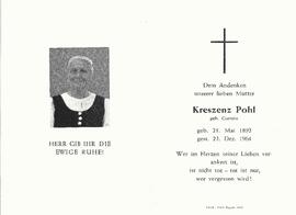 Pohl Kreszenz, geb. Gstrein, 1964