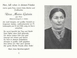 Gstrein Rosa Maria, geb. Plörer, 1965