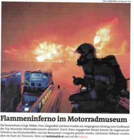 Flammeninferno im Motorradmuseum